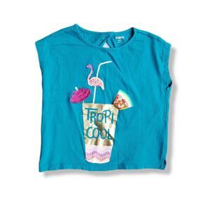 Gymboree 5-6 Girls Sunny Adventures Tropi-Cool Blue Tee